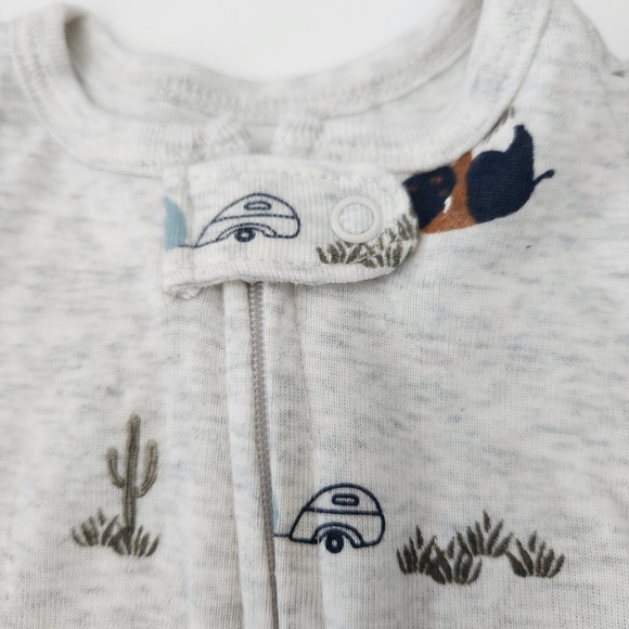 Carter's Light Gray Animal Print Footie - Picture 2 of 6